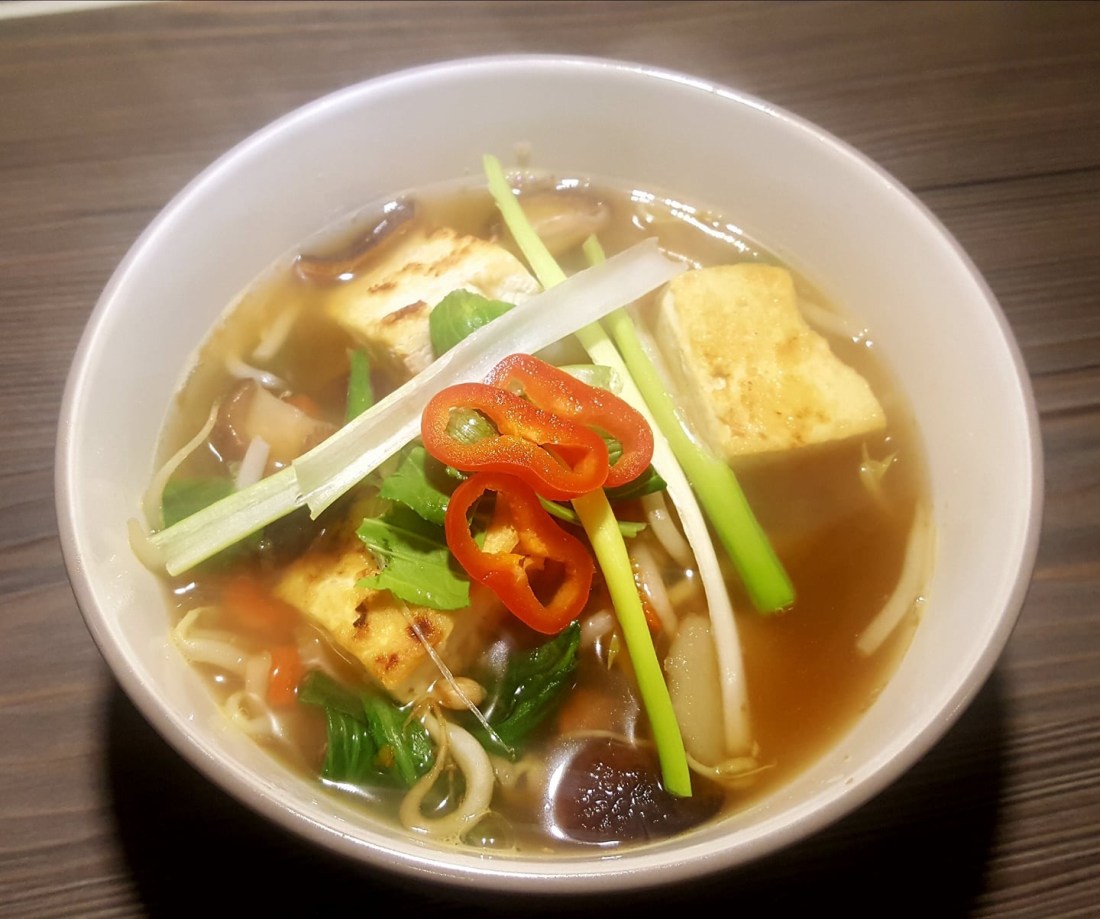 Soup bowl with Asian style ingredients