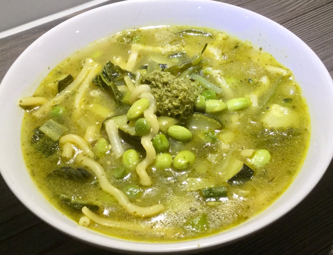 Spring vegetable minestrone soup