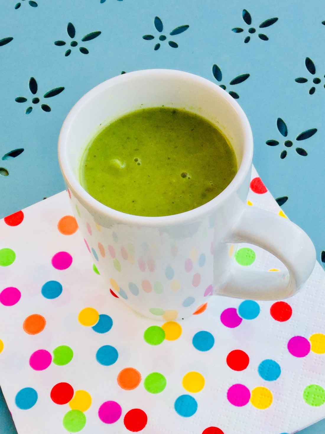 A mug of lettuce soup