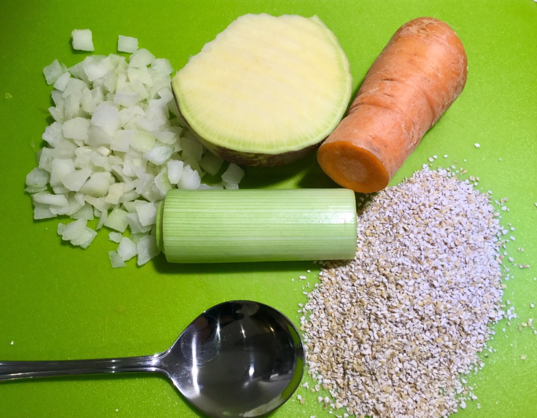 The main ingredients and a spoon for scale