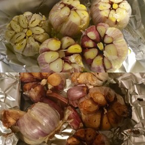 Garlic - before roasting and after